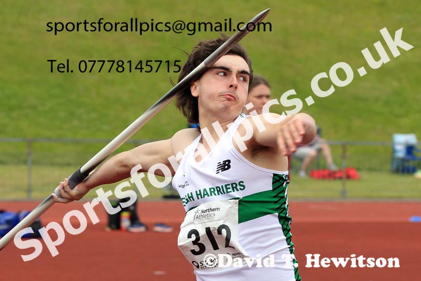 Mens under-20s javelin, 2022 Northern Senior and Under-20 Champs., Wavertree Athletics Centre, Liverpool. Photo: David T. Hewitson/Sports for All Pics